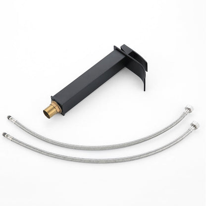 AquaLux Robinet Mitigeur Vasque Haut Cascade Noir