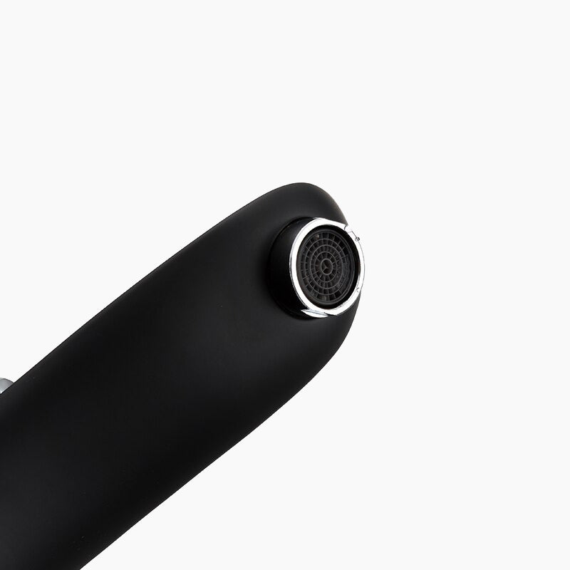 Robinet mitigeur vasque haut noir — édition premium