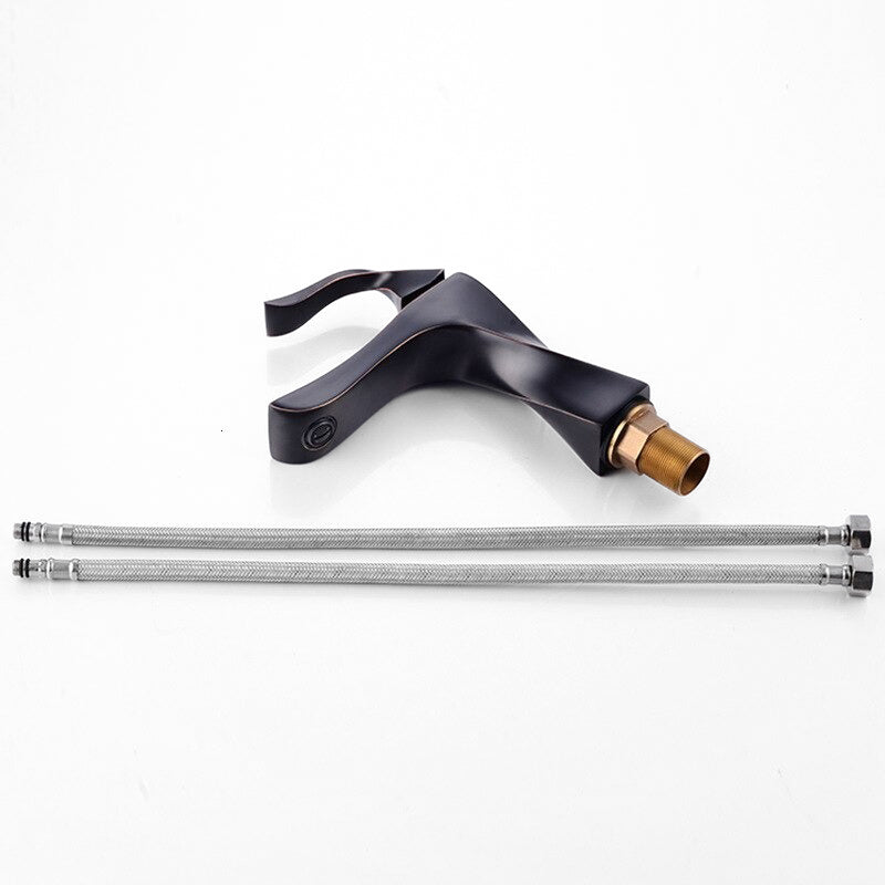 Robinet mitigeur lavabo noir antique — Édition Signature