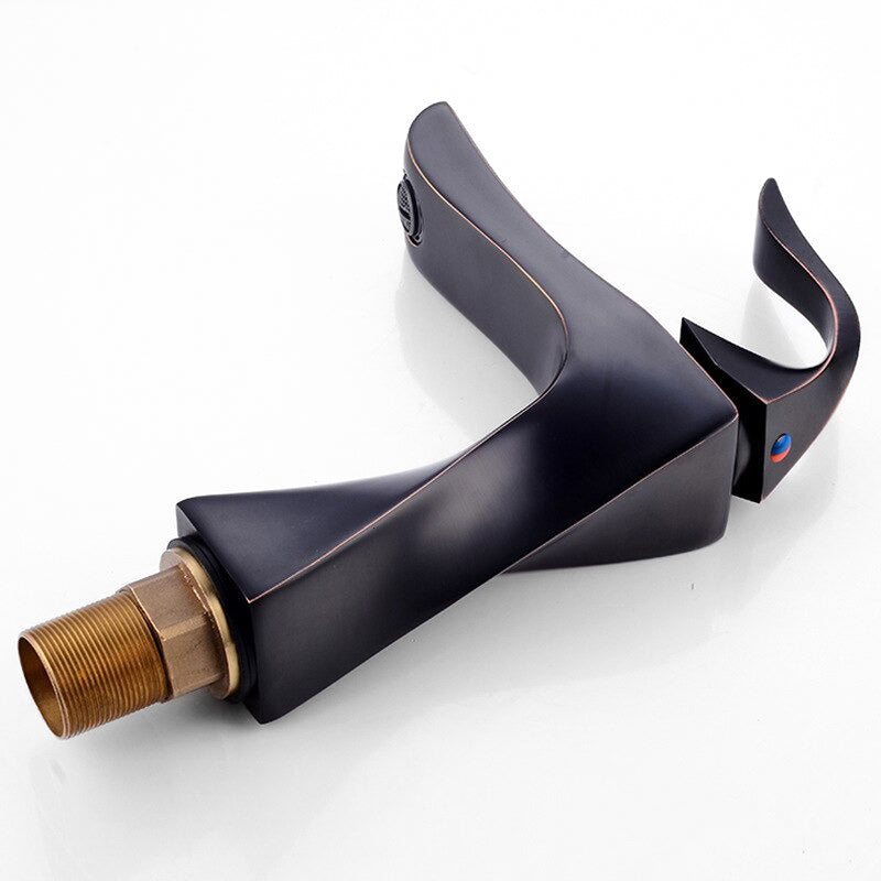 Robinet mitigeur lavabo noir antique — Édition Signature