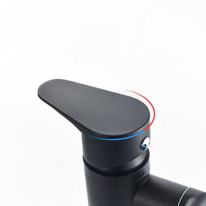 NoirRotatif Pro – Robinet mitigeur lavabo noir rotatif