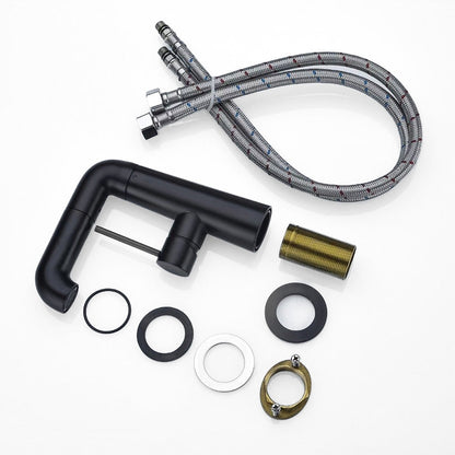 Robinet mitigeur lavabo noir mat rotatif – Édition Signature