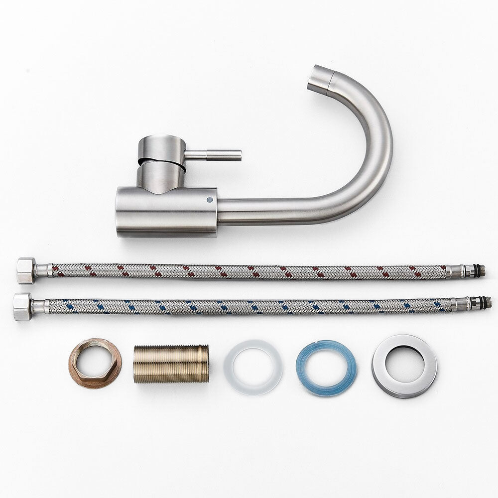 Robinet mitigeur lavabo en acier brossé - ProLine