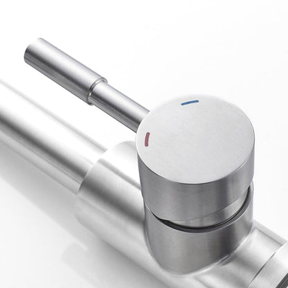 Robinet mitigeur lavabo en acier brossé rectangulaire — design premium