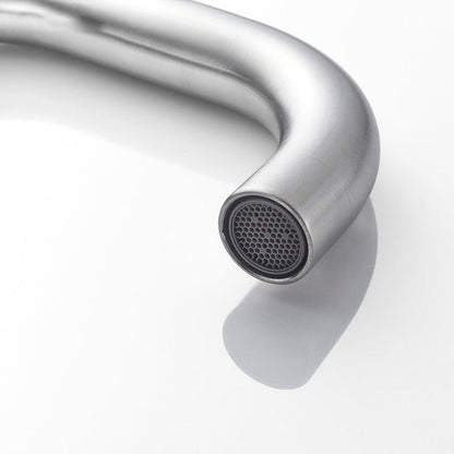 Robinet mitigeur lavabo en acier brossé rectangulaire — design premium