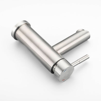 Robinet mitigeur lavabo en acier brossé — Collection Signature