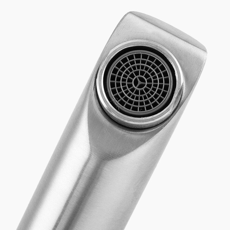 Robinet mitigeur lavabo en acier brossé — Collection Signature