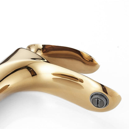 Robinet Mitigeur Lavabo Doré