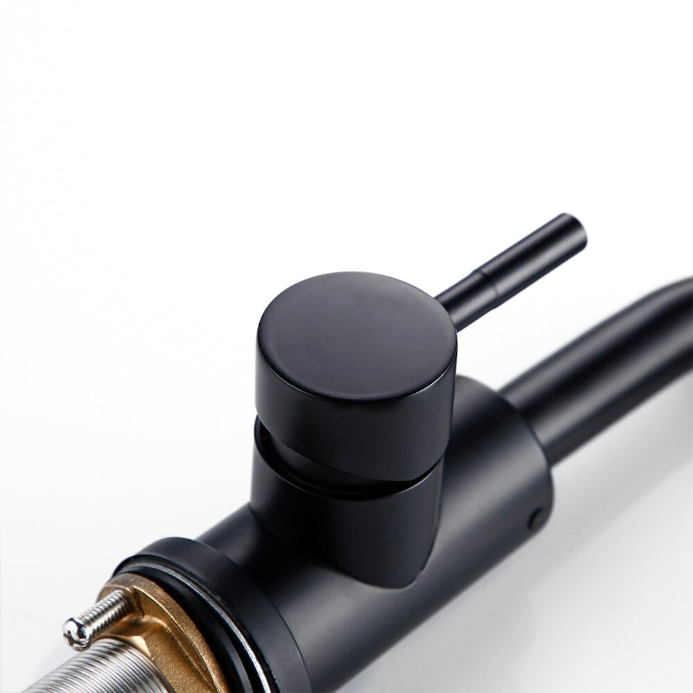 Robinet mitigeur lavabo noir mat rectangulaire — Édition Prestige