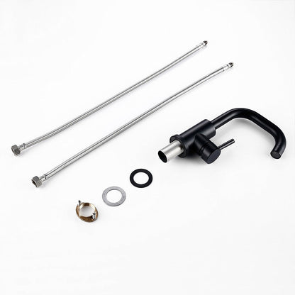 Robinet mitigeur lavabo noir mat rectangulaire — Édition Prestige