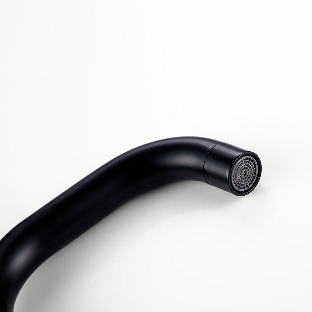 Robinet mitigeur lavabo noir mat rectangulaire — Édition Prestige