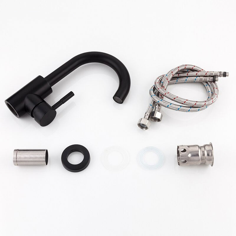 Robinet mitigeur lavabo noir mat — design signé