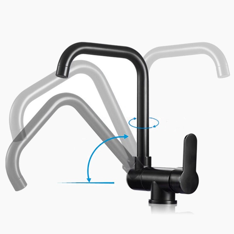 robinet-mitigeur-cuisine-rabattable-noir-col-de-cygne