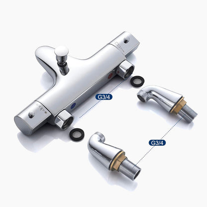 Robinet Mitigeur Thermostatique Baignoire sur Gorge Chromé – Edition Pro