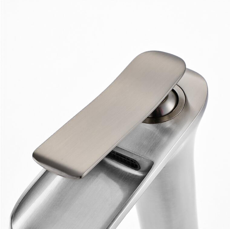 AquaLux Cascade Pro – Robinet Mitigeur Vasque Haut – Acier Brossé